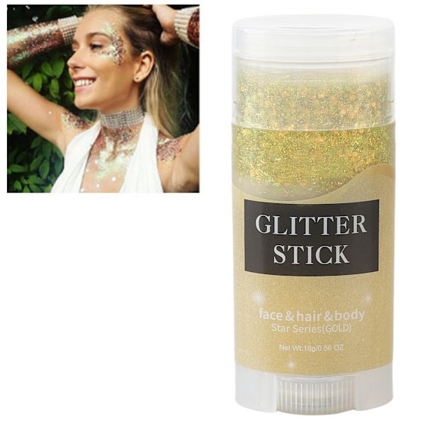 Gull Kropp Glitter Stick Chunky Dekorasjon Perle Gull Paljetter Glitter Stick for Festival Fest