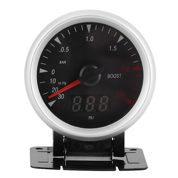 60mm/2.5in 12V Universal LED Bil Turbo Boost Mätare ‑30‑2.5 BAR LED Indikator Kontroll