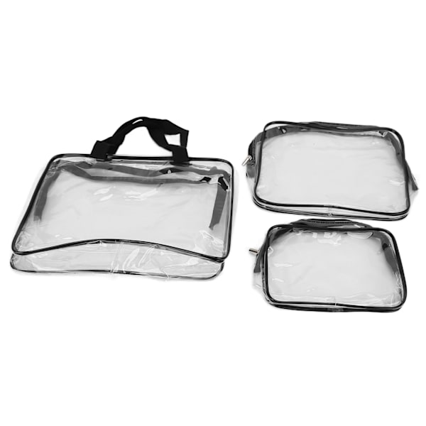 3 st tvättväska PVC transparent kosmetisk väska miljöskydd reseförvaringsväska