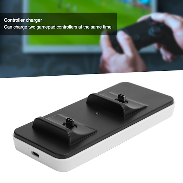 Trådlös Gamepad Laddare Dubbel Controller Laddningsstation med Kontaktkonverteringshuvud för PS5