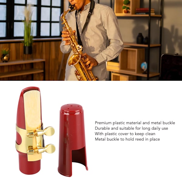 Alto Saxofon Munstycke Kit Sax Cover Ligatur Reed Instrument Tillbehör för Utbyte Röd