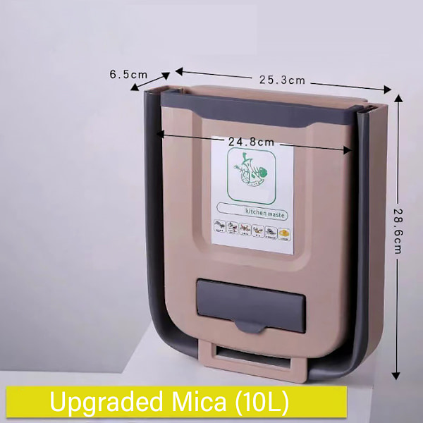 Kökssopkorg med lock, kökskompostbehållare, liten hopfällbar hängande soptunna på bänkskivan, 2,4 gallons soptunnor för kök/under
