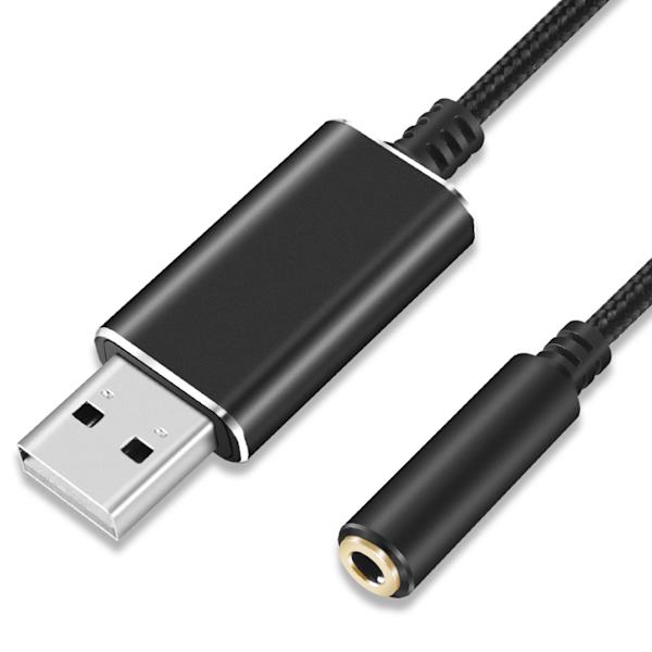 USB til 3,5 mm Jack Audio Adapter Ekstern USB Lydkort Stereo Aux Adapter for PS4 Headset PC Bærbar PC Skrivebordshøyttaler