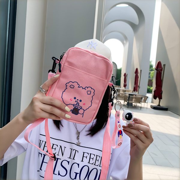 Liten crossbody-väska söt resemobiltelefonväska Kawaii crossbody-väska handväskor för kvinnor