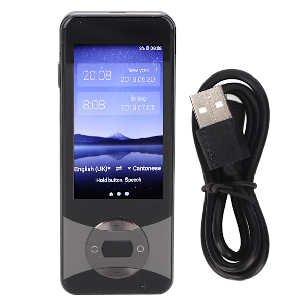 W10 Sprog Oversætter Enhed Støtter WiFi Bluetooth 127 Sprog Multidirektionel Oversættelse Digital Oversætter Metalgrå