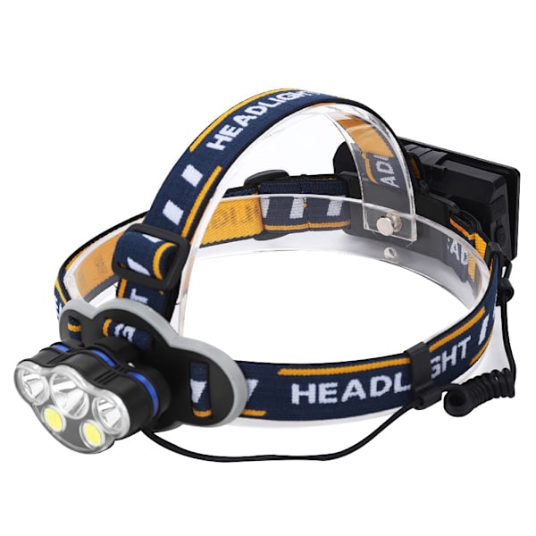 Starkt ljus fiske pannlampa LED+COB utomhus vattentät ficklampa