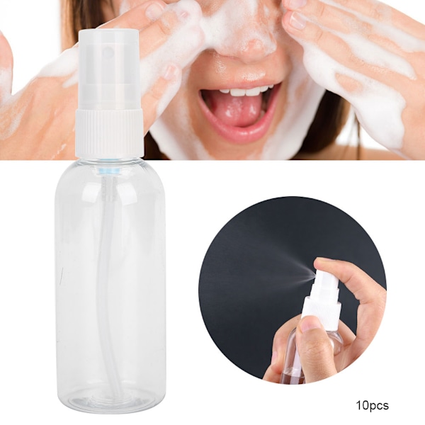 10 st Sprayflaskor Transparent Trycktyp Bärbar Sprayflaska Vätskeförvaring Reseflaska