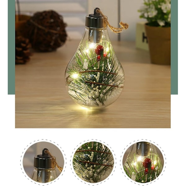 Globe Hängande Lampor, Simuleringsglödlampa Med Juteband & Kottar, Designade För Festliga Bröllopshängande Dekorationer (6st)