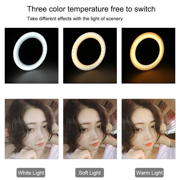 PULUZ PU407 2x92 st LED-lampor energibesparande LED Live Broadcast Mobiltelefon Ring Fill Light
