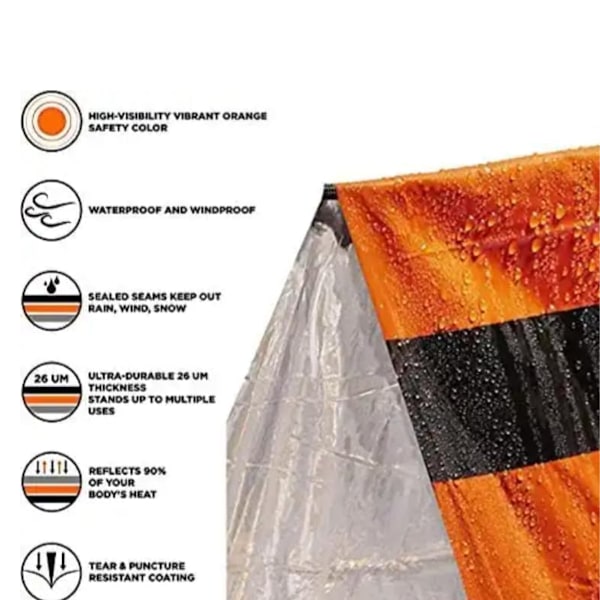 Överlevnadsutrustning, Nödskydd - Lättviktigt Allvädersskydd med Reflekterande Material för Utomhusäventyr, Portabel och Hållbar Design,
