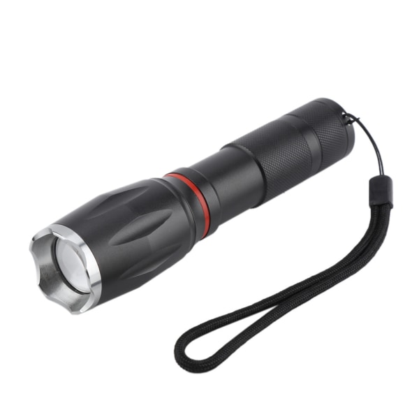 Bärbar T6 + COB LED ficklampa liten vattentät teleskopisk zoom Pe