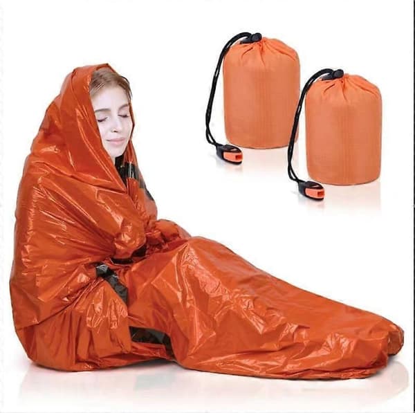 2-pack sovsäck kompatibel med utomhuscamping med nödisolering termisk