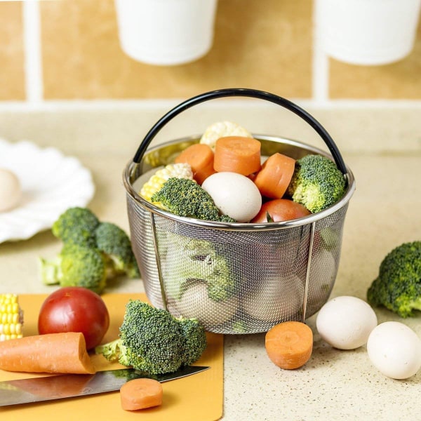 Dampindsindsats i rustfrit stål til Instant Pot, med silikone