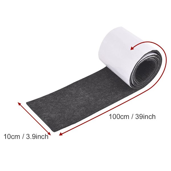 10 * 100cm Filttejp Självhäftande, Klipp till storlek DIY Filt Glidare Golvglidare Golvskydd för Laminatplattor Trappor Möbler Parkett