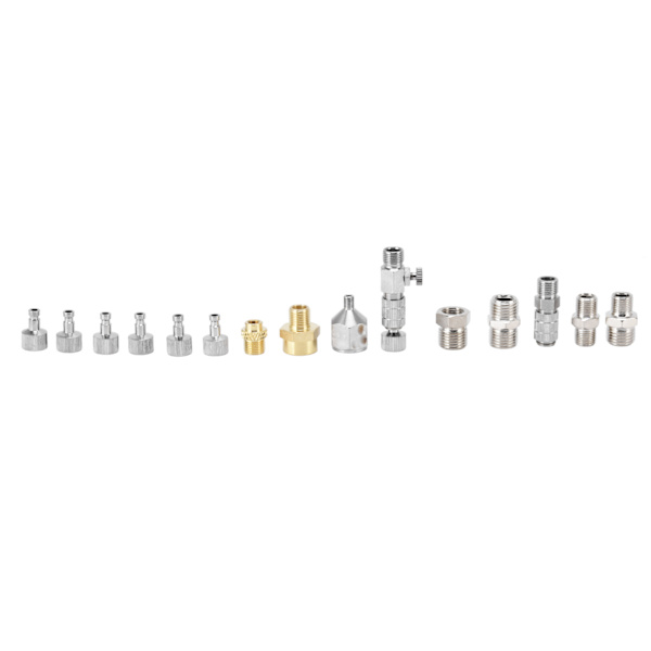 15PCS Airbrush Adapter Set Rustfritt Stål Airbrush Hurtigutløsing Koblingsbeslag Kontaktsett