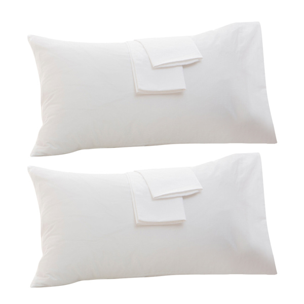 2 st bomull bekväma antiallergiska örngott örngott överdrag heminredning (vit 40*60cm)