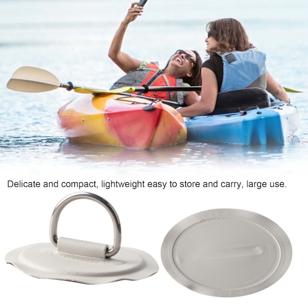 2 stk oppustelig båd kajak D-ring pude lap PVC marine rustfrit stål fast spænde (grå)