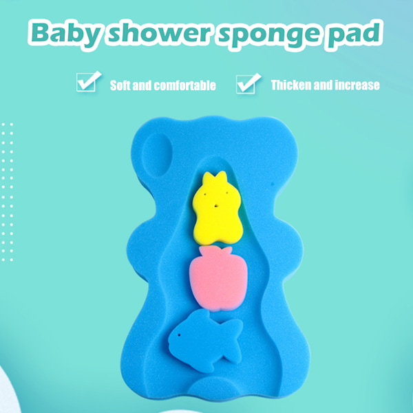 Svamp Baby Badematte Søt Bjørn Form Baby Badekar Sittematte Nyfødt Gave til Badekar Badekar Vask