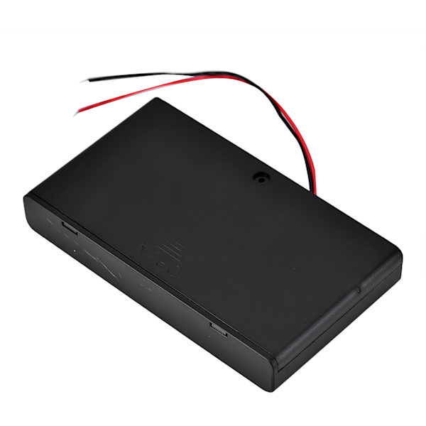 Bärbar 8-pack AA-batterihållare Batteriförvaringslåda med lock och strömbrytare