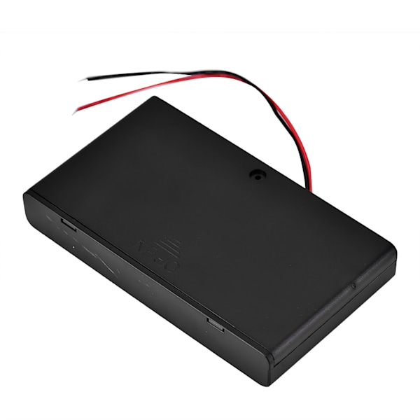 Bærbar 8 stk. AA-batteriholder Batteriopbevaringsboks med låg og tænd/sluk-knap