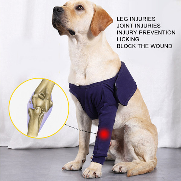 Hund armbågsstöd Hög elastisk andningsbar slicka bevis hund armbågsskydd för postoperativ återhämtning XL