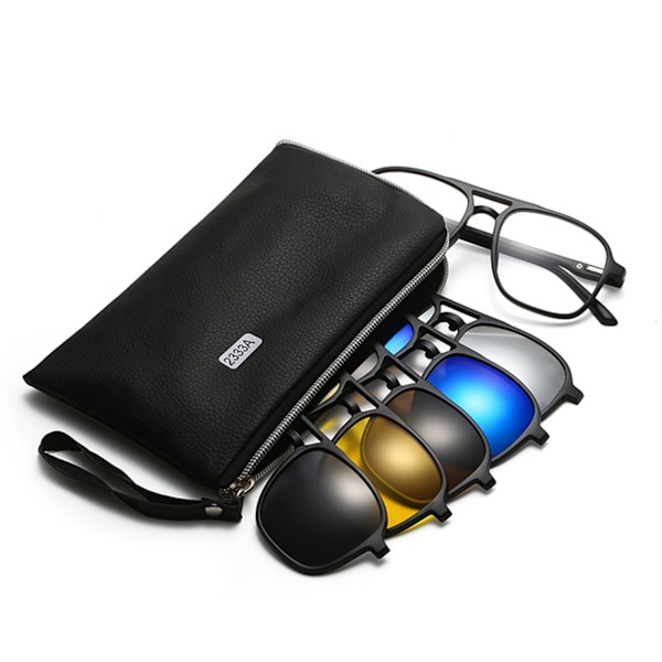 Unisex Brille Stel Magnetisk Tiltrækning Linse Udskiftelig Fashionabel Brille Stel TR Stel