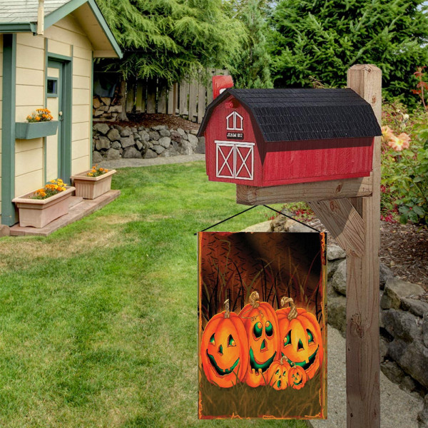 Burlap Vertikal Dobbeltsidet, Trick or Treat Have Flag Vertikal