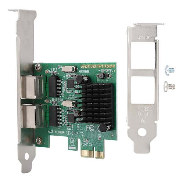 10/100/1000Mbps RJ-45*2 Dobbelt port PCI-Ex1 GigabiT netværkskort til 8102-T2