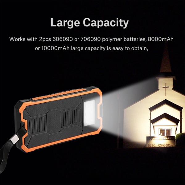 Kannettava 20000mAh pikalataus kaksois-USB Polar-mobiilivirtapankin kotelo DIY-sarja oranssi