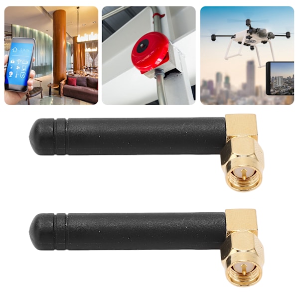 2 kpl WIFI-antenni SMA-uros sisäpuolinen neula 315MHz 3DBI vedenpitävä 50W 360° pyörivä liitosverkkoantenni kyynärpää