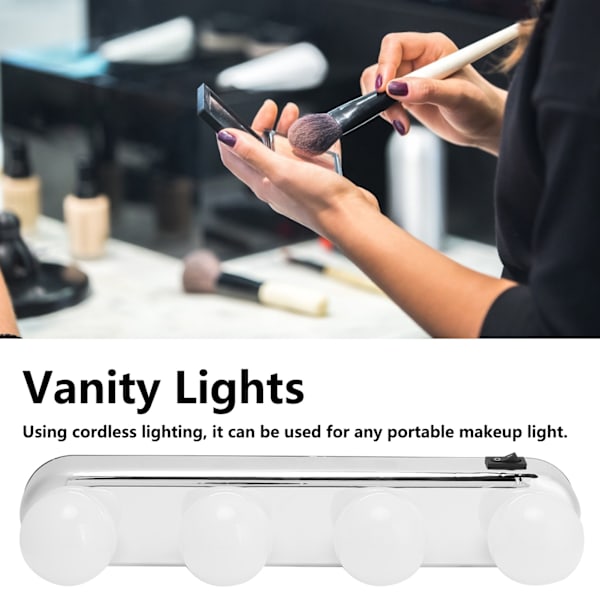 4LED sminkbord ljus smink vägglampa kit glödlampor spegel ljus för vardagsrum badrum