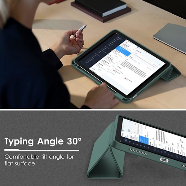 Skal för iPad 10:e generationen, 2022 års modell (10,9 tum), med inbyggd pennhållare, slimmad lättviktsdesign, mjuk TPU-baksida, magnetiskt smart skydd för