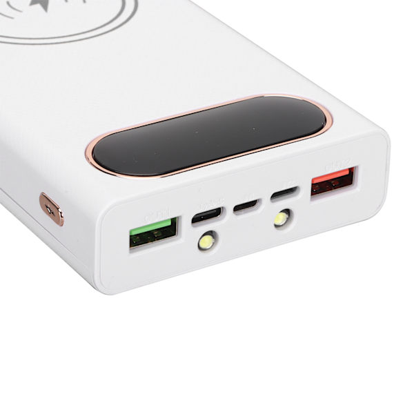 L10 10x18650 DIY Power Bank 22.5W Nopea lataus 15W Langaton lataus Akun kotelo LCD-näytöllä ja Micro Type C -tulo Valkoinen