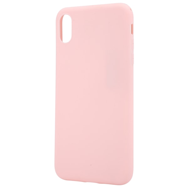 Färgad Frostad Mjuk Dubbelskikts All-inclusive Typ Telefonskal för iPhone xs max (Rosa)
