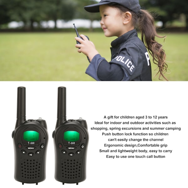 Barnens Walkie Talkies 6 KM Räckvidd 22 Kanaler 2-vägs Radio Leksak med Ficklampa för 3 till 12 År Gamla Barn