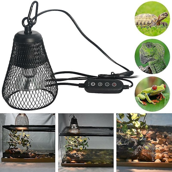 Reptil Komfortlampa, UVA UVB Spektrumljus För Förbättrad Tillväxt, Flexibel Tub Säkerställer Säker Placering För Sköldpaddor, Ödlor, Ormar (Vinklad Design)