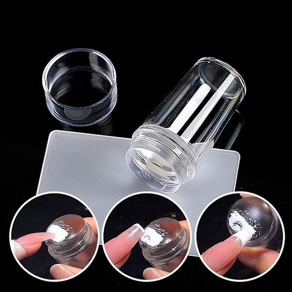 Fransk Nagelkonst Stämpel, Klar Silikon DIY Manikyrverktyg För Professionell Nageltekniker, Snabb Rengöring Dubbeländad Design För Flera