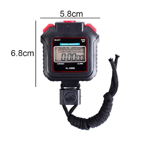 Stoppur med tid- och datumvisning, digital timer för tränare, atleter & domare med vattentät design
