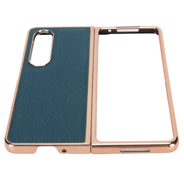 Fällbar telefonfodral för Samsung Galaxy Z Fold 4 Nano-pläterat läderstjärnmönster Anti-scratch telefonskyddsfodral Blå