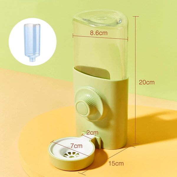 Tyst Automatisk Vattenautomat för Små Husdjur, Påfyllning Ovanifrån Säkerställer Färskt Vatten, Säkra Giftfria Material Hängande Läckagesäker Vattendispenser, 600ml
