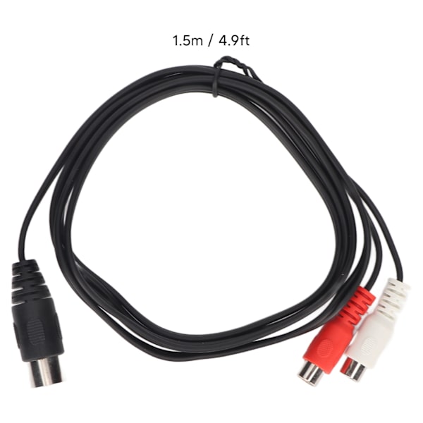 8-polet DIN til 2 RCA Adapterkabel 8-polet Han til 2 Hun RCA Kabel til Lydinstrumentudstyr 1,5 m / 1,5 m