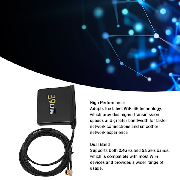 WiFi6E trådlös nätverkskortantenn Omnidirectional 4dBi hög förstärkning 2,4 GHz 5,8 GHz WiFi nätverkskortantenn med SMA-port