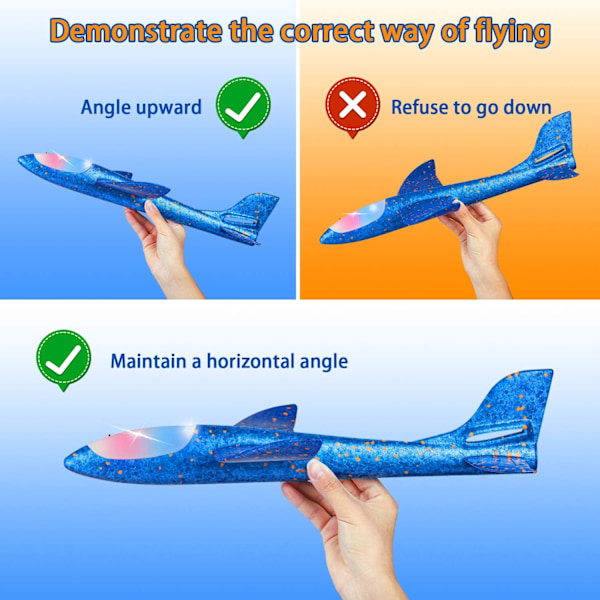 Kastskumglidflygplan: Professionell design banar väg för engagerande utomhuslekar, Flash LED-ljus säkerställer säker lek på natten, Aerobatic