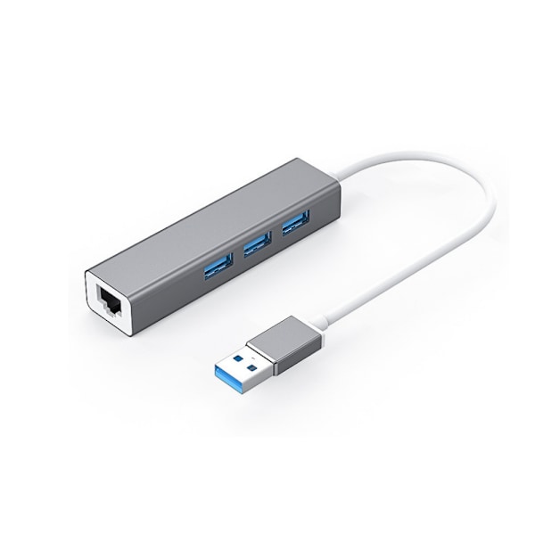USB 3.0 Hubb, Snabb Gigabit Ethernet-adapter, Portabel Multiport med Aluminiumhölje, Stöder Dataöverföring, 1Gbps Ethernet-nätverk, Bred