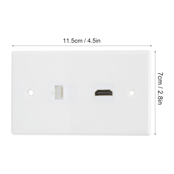 Ethernet Vägguttag För HDMI Och Cat6, Högkvalitativt ABS-material Säkerställer Hållbarhet, Utsökt Form Och Utförande För Hotell Hjeminredning
