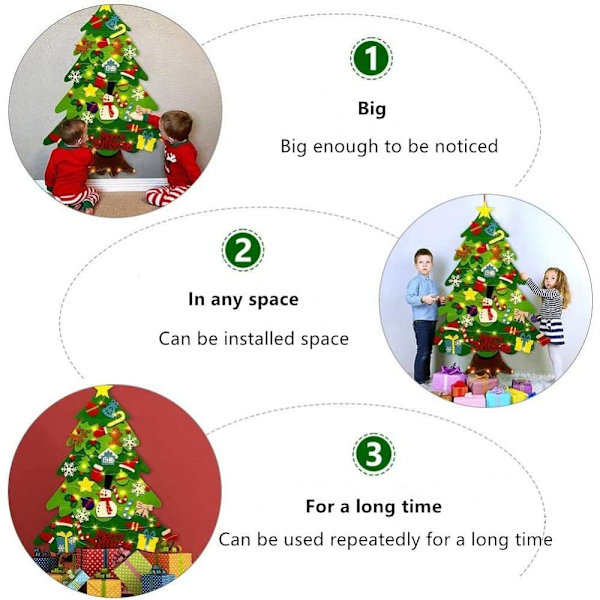 Filt Juletræ, Jul DIY Deko, 3.2ft Juletræ
