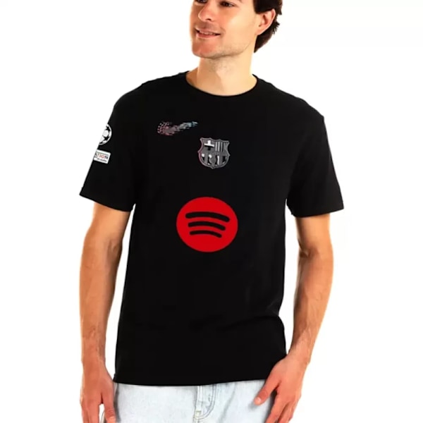 Snygg Ny Svart Bomulls T-shirt för Män och Pojkar, Bekväm Passform, Klassisk Design, Perfekt för Vardagsbruk, 2024 Årsmodell