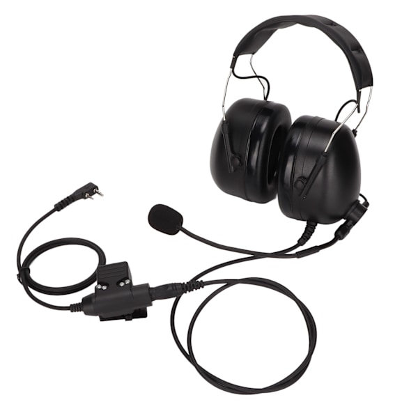 Radioheadset 7.1mm Plugg Brusreducerande Robust Headset med U94 PTT för UV‑5R BF‑888S K-huvud Walkie Talkies
