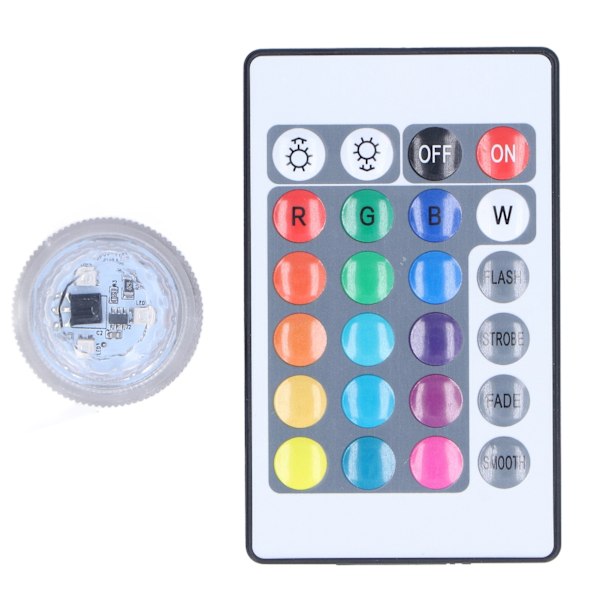 RGB nedsänkbara LED-lampor med fjärrkontroll 16 flerfärgade undervattensljus för damm pool fontän