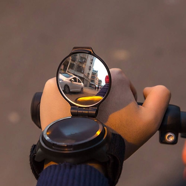 Bärbar cykelbackspegel, 360° justerbar vidvinkelvy säkerställer säkerhet och medvetenhet under cykling, snabbt bärbar på handleden för optimal